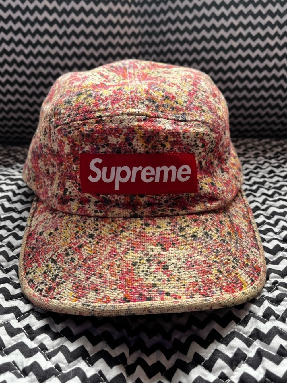 Supreme Liberty art fabric splatter canvas camp cap SS13